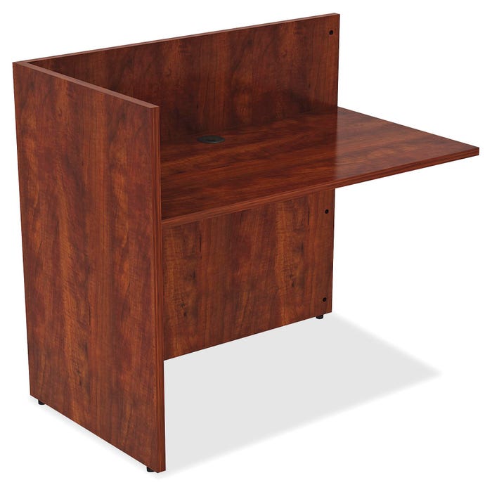 Lorell Essentials Laminate Return Desk, Cherry